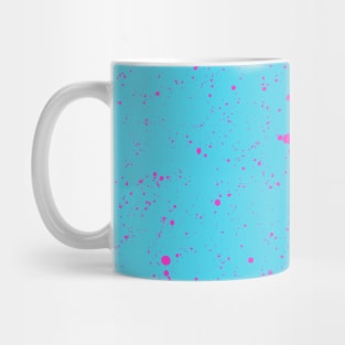 Pink Spray Splatter On Aqua Turquoise Mug